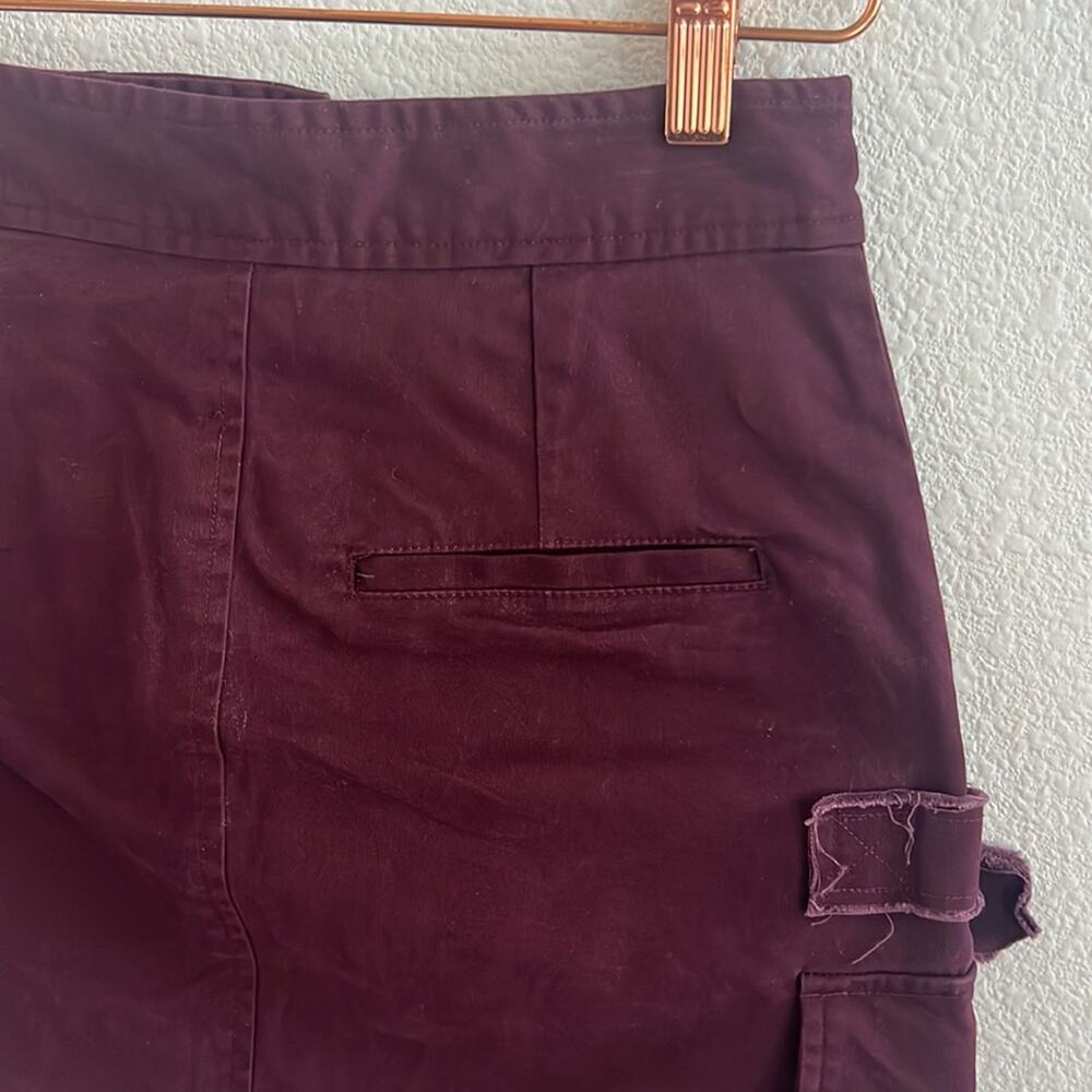 Carmar Maroon Utility Cargo Skirt Buckles 4 - Picture 6 of 6